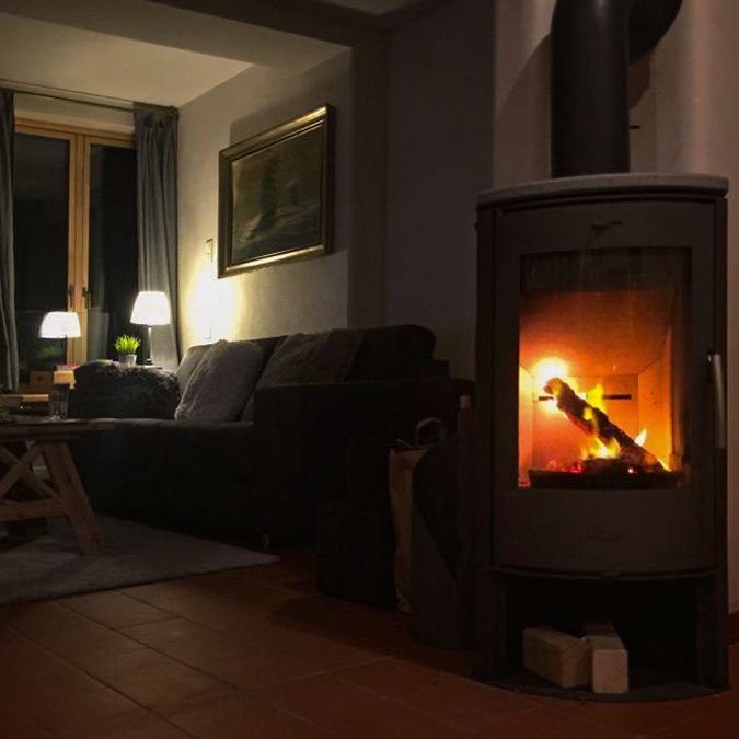 Wohnzimmer mit Kamin Schmugglerkoje